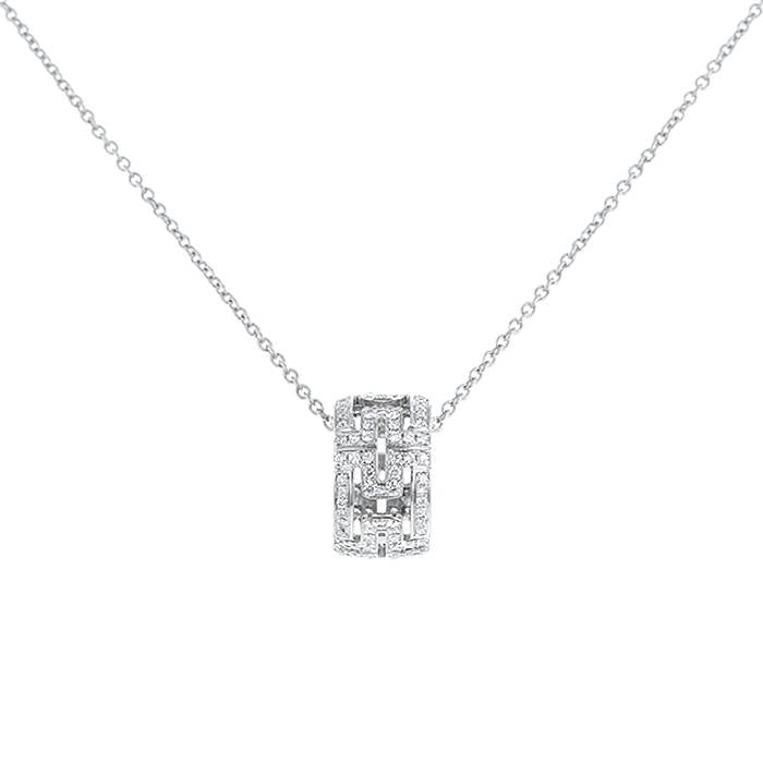 [Aura Jewels]PARENTESI NECKLACE SILVER DIAMOND