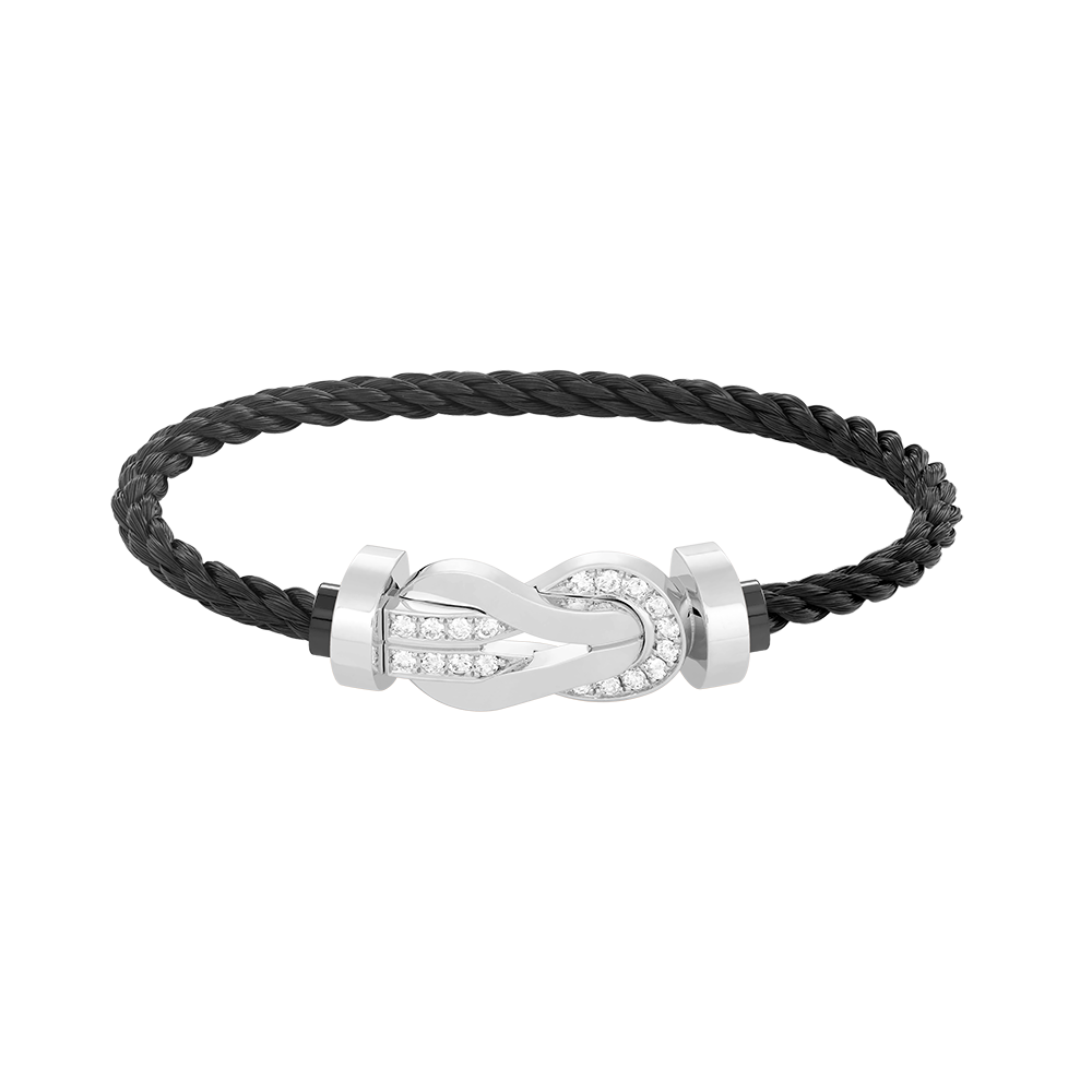 [Regal Jewels]CHANCE LARGE 8 FIGURE BUCKLE HALF DIAMOND BRACELET SILVER