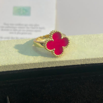 [Aura Jewels]NEW CLOVER PINK ENAMEL RINGS