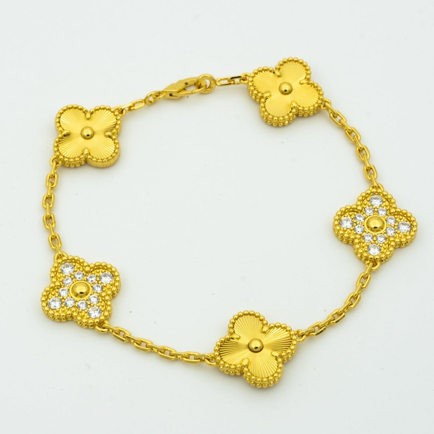 [Regal Jewels]CLOVER BRACELET 5 MOTIFS GOLD DIAMOND