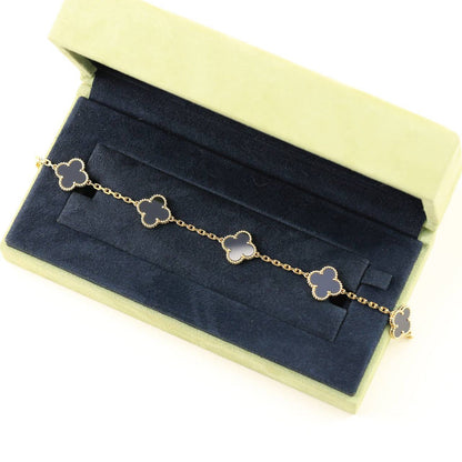[Regal Jewels]CLOVER 5 MOTIF ONYXS BRACELET COLLECTION