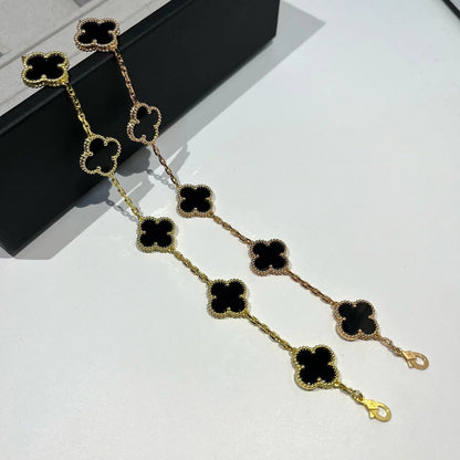 [Regal Jewels]CLOVER 5 MOTIF ONYXS BRACELET COLLECTION