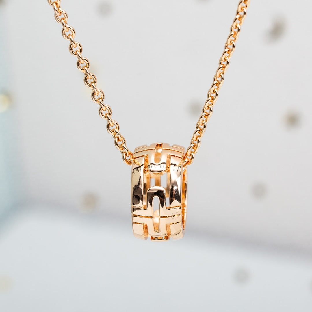 [Aura Jewels]PARENTESI NECKLACE PINK GOLD
