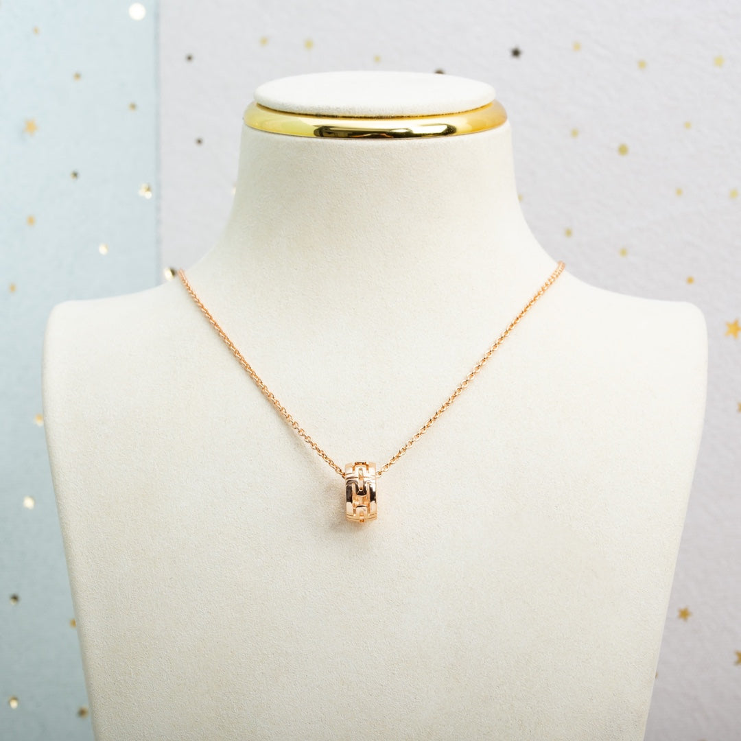 [Aura Jewels]PARENTESI NECKLACE PINK GOLD