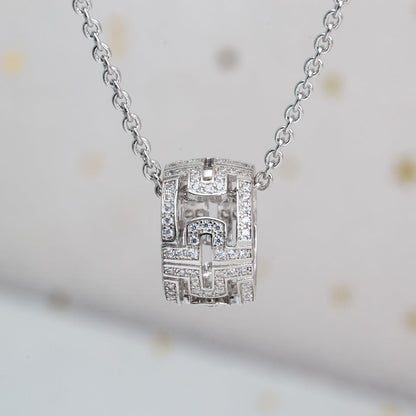 [Aura Jewels]PARENTESI NECKLACE SILVER DIAMOND