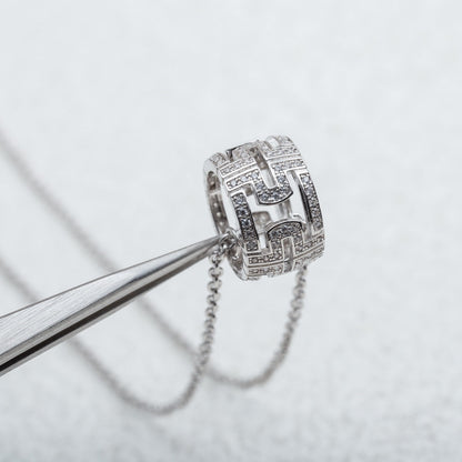 [Aura Jewels]PARENTESI NECKLACE SILVER DIAMOND
