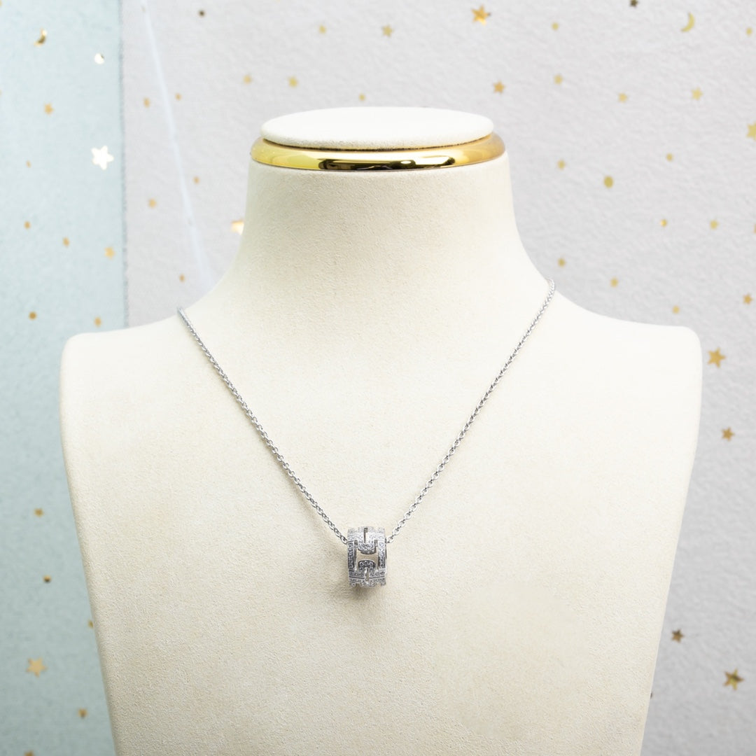 [Aura Jewels]PARENTESI NECKLACE SILVER DIAMOND