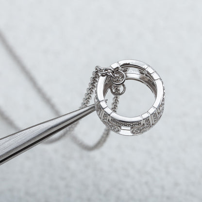 [Aura Jewels]PARENTESI NECKLACE SILVER DIAMOND