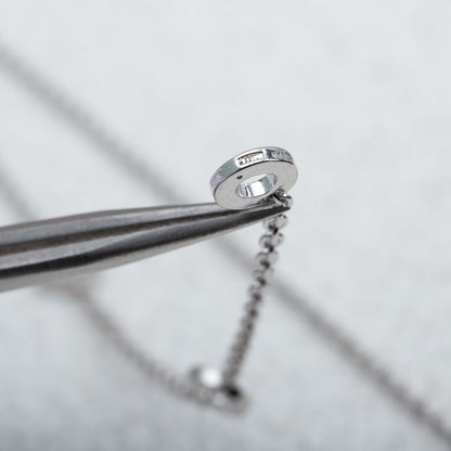 [Aura Jewels]PARENTESI NECKLACE SILVER DIAMOND