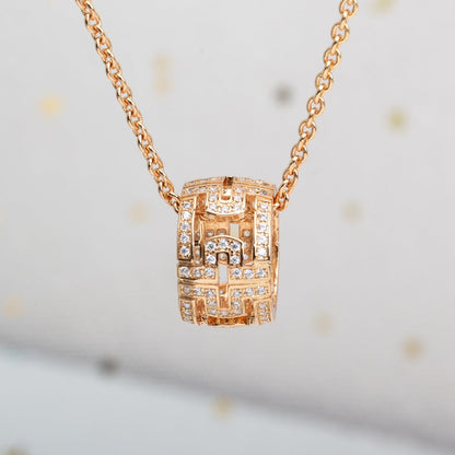 [Aura Jewels]PARENTESI NECKLACE PINK GOLD DIAMOND