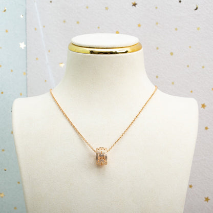[Aura Jewels]PARENTESI NECKLACE PINK GOLD DIAMOND