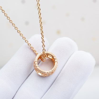 [Aura Jewels]PARENTESI NECKLACE PINK GOLD DIAMOND