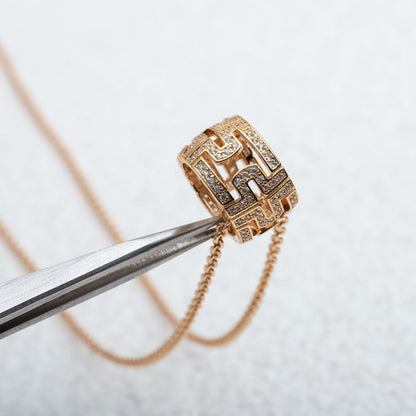 [Aura Jewels]PARENTESI NECKLACE PINK GOLD DIAMOND