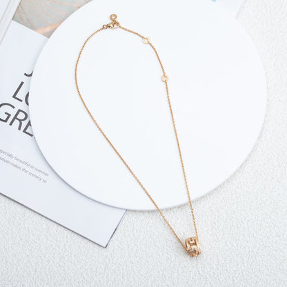 [Aura Jewels]PARENTESI NECKLACE PINK GOLD DIAMOND