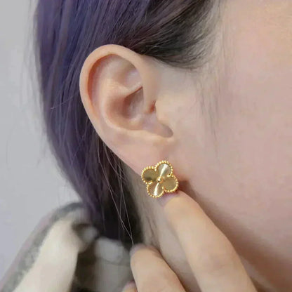 [Regal Jewels]CLOVER MEDIUM 1 MOTIFS LASER EARRINGS