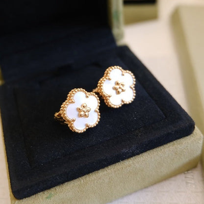 [Regal Jewels]LUCKY PINK GOLD WHITE MOP EARRINGS