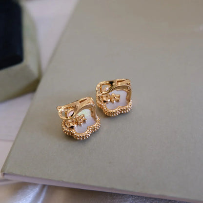 [Regal Jewels]LUCKY WHITE MOP EARRINGS