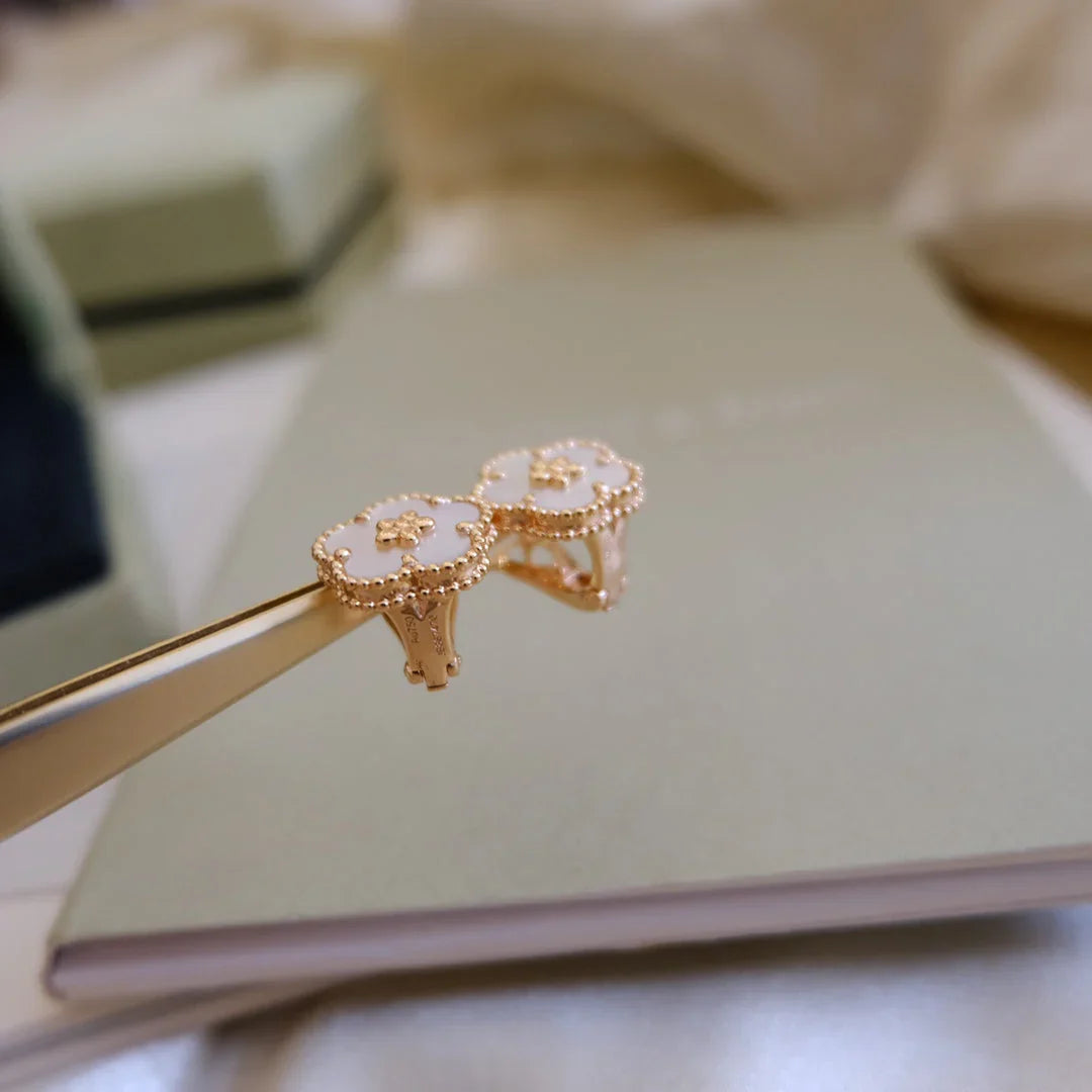 [Regal Jewels]LUCKY WHITE MOP EARRINGS