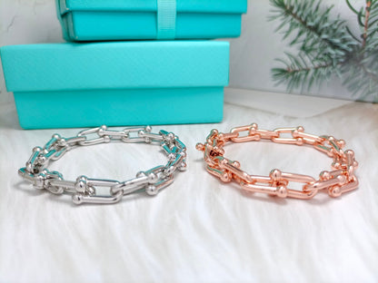 [Aura Jewelry]HARDWEAR BRACELET PINK GOLD AND SILVER