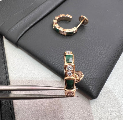 [Aura Jewels]SERPENTI MALACHITE PINK GOLD EARRINGS
