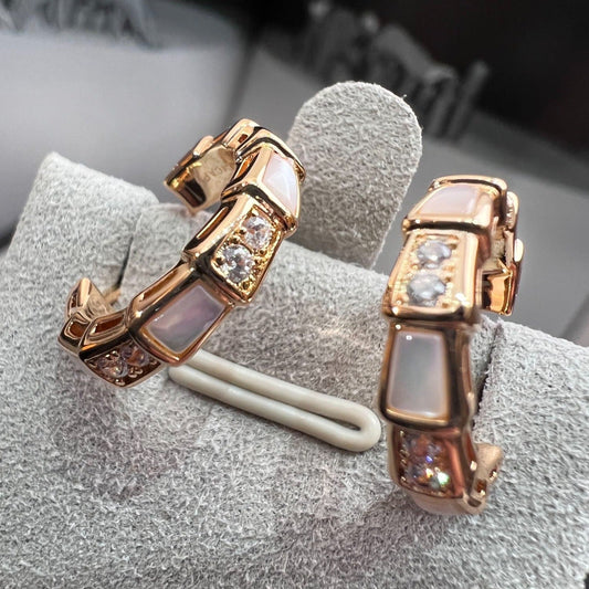 [Aura Jewels]SERPENTI MOP PINK GOLD EARRINGS