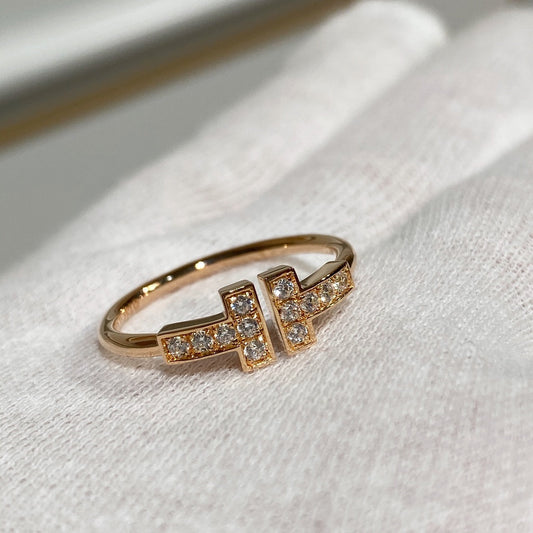 [Aura Jewelry] WIRE RING DIAMOND PINK GOLD