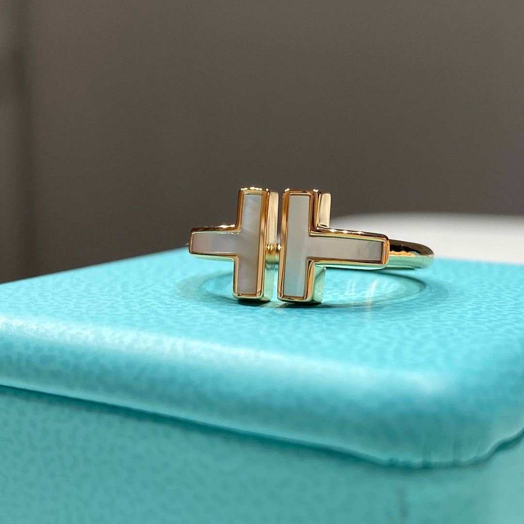 [Aura Jewelry] WIRE MOP RING PINK GOLD