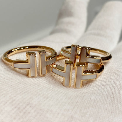 [Aura Jewelry] WIRE MOP RING PINK GOLD