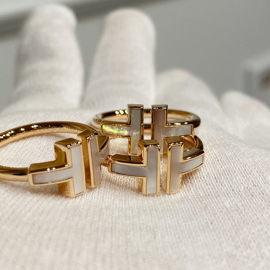 [Aura Jewelry] WIRE MOP RING PINK GOLD