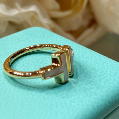 [Aura Jewelry] WIRE MOP RING PINK GOLD