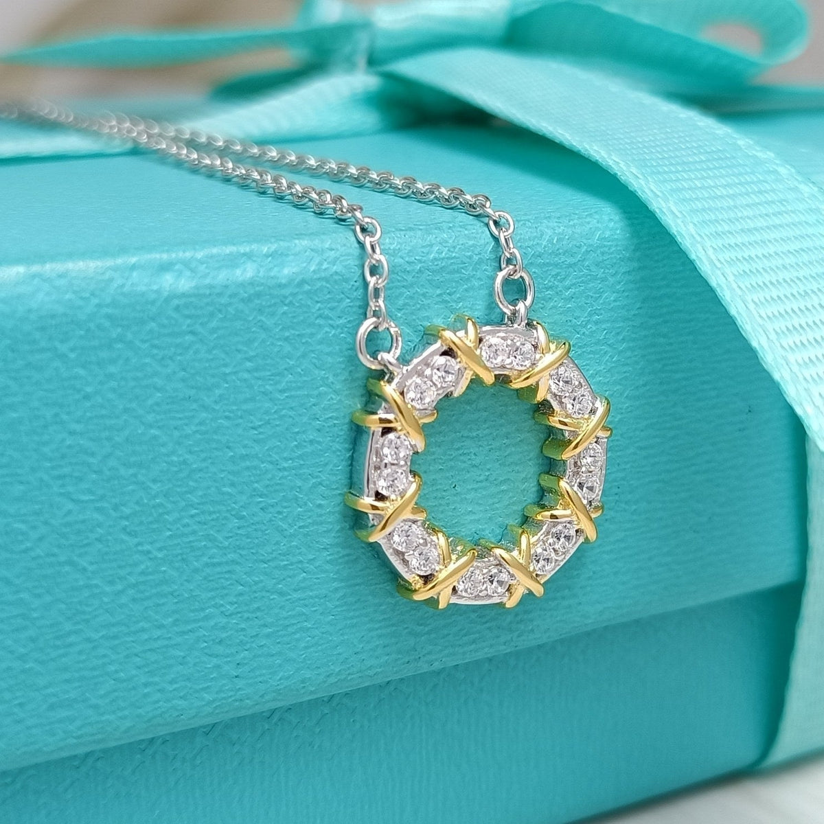 [Aura Jewelry]SIXTEEN STONE NECKLACE GOLD