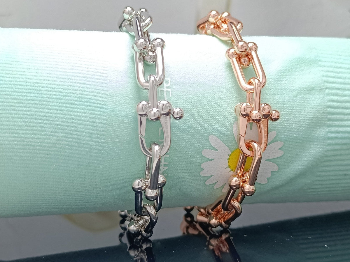 [Aura Jewelry]HARDWEAR BRACELET PINK GOLD AND SILVER DIAMOND