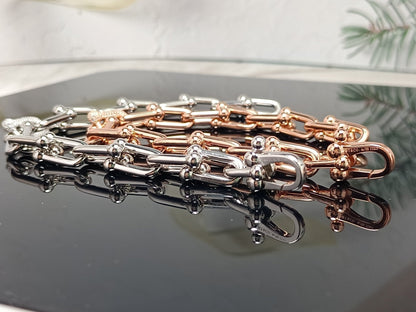 [Aura Jewelry]HARDWEAR BRACELET PINK GOLD AND SILVER DIAMOND