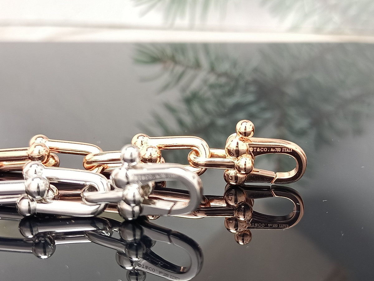 [Aura Jewelry]HARDWEAR BRACELET PINK GOLD AND SILVER DIAMOND