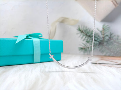 [Aura Jewelry]BIG SMILE PEDANT DIAMOND NECKLACE