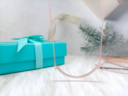 [Aura Jewelry]BIG SMILE PEDANT DIAMOND NECKLACE
