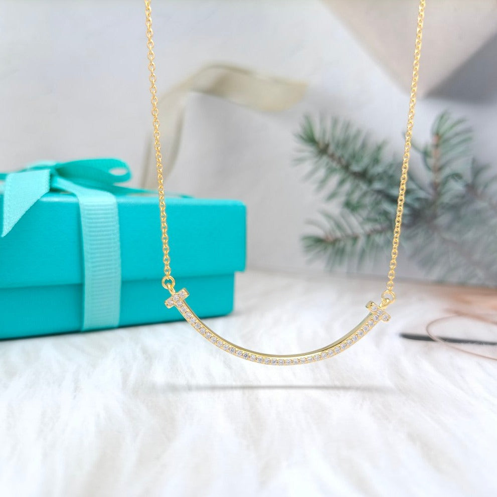 [Aura Jewelry]BIG SMILE PEDANT DIAMOND NECKLACE