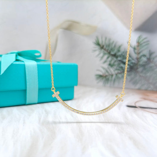 [Aura Jewelry]BIG SMILE PEDANT DIAMOND NECKLACE