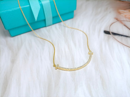 [Aura Jewelry]BIG SMILE PEDANT DIAMOND NECKLACE