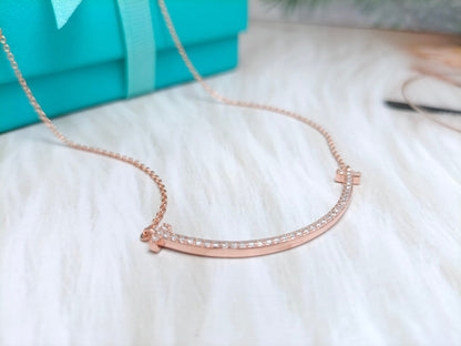 [Aura Jewelry]BIG SMILE PEDANT DIAMOND NECKLACE