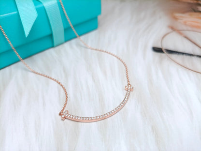 [Aura Jewelry]BIG SMILE PEDANT DIAMOND NECKLACE