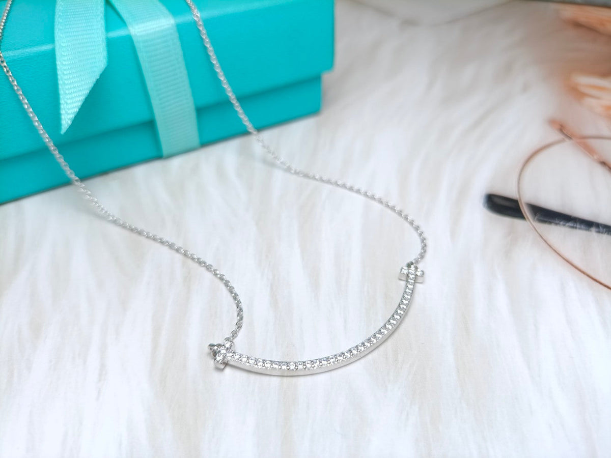 [Aura Jewelry]BIG SMILE PEDANT DIAMOND NECKLACE