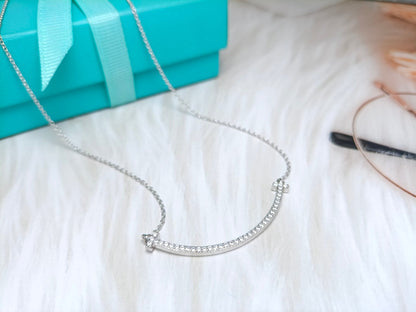 [Aura Jewelry]BIG SMILE PEDANT DIAMOND NECKLACE
