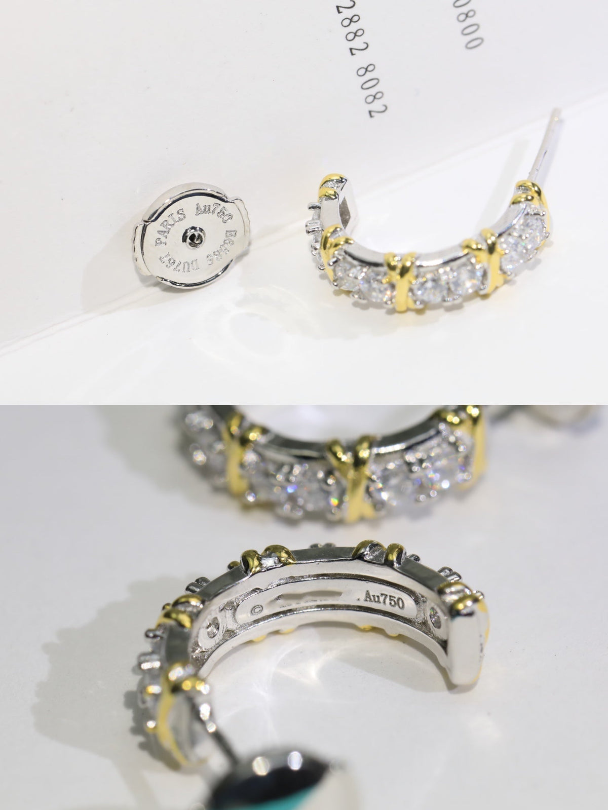 [Aura Jewelry]TWENTY STONE HOOP GOLD EARRINGS