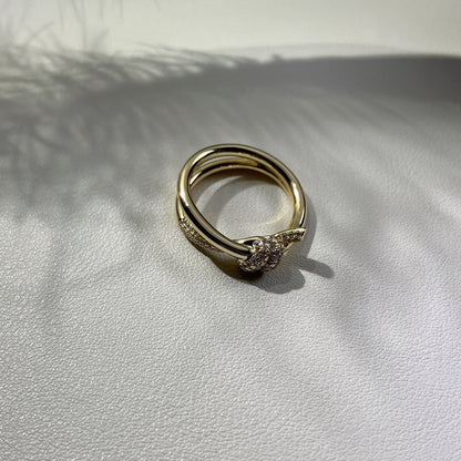 [Aura Jewelry]KNOT RING DOUBLE ROW GOLD DIAMOND