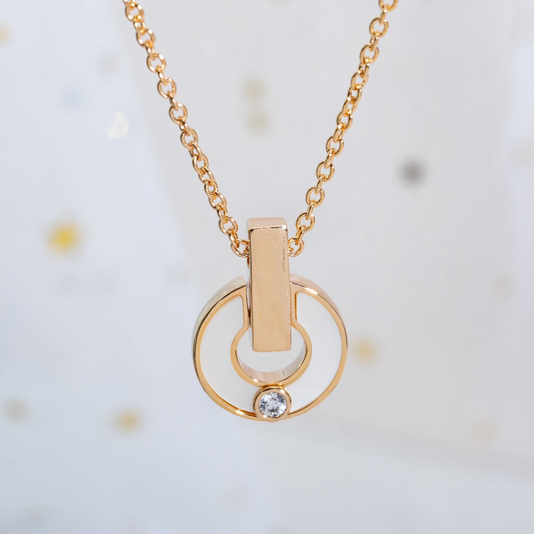 [Aura Jewels]GARI NECKLACE PINK GOLD MOP
