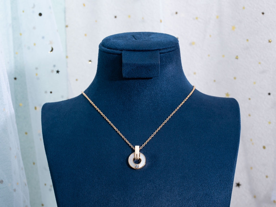 [Aura Jewels]GARI NECKLACE PINK GOLD MOP