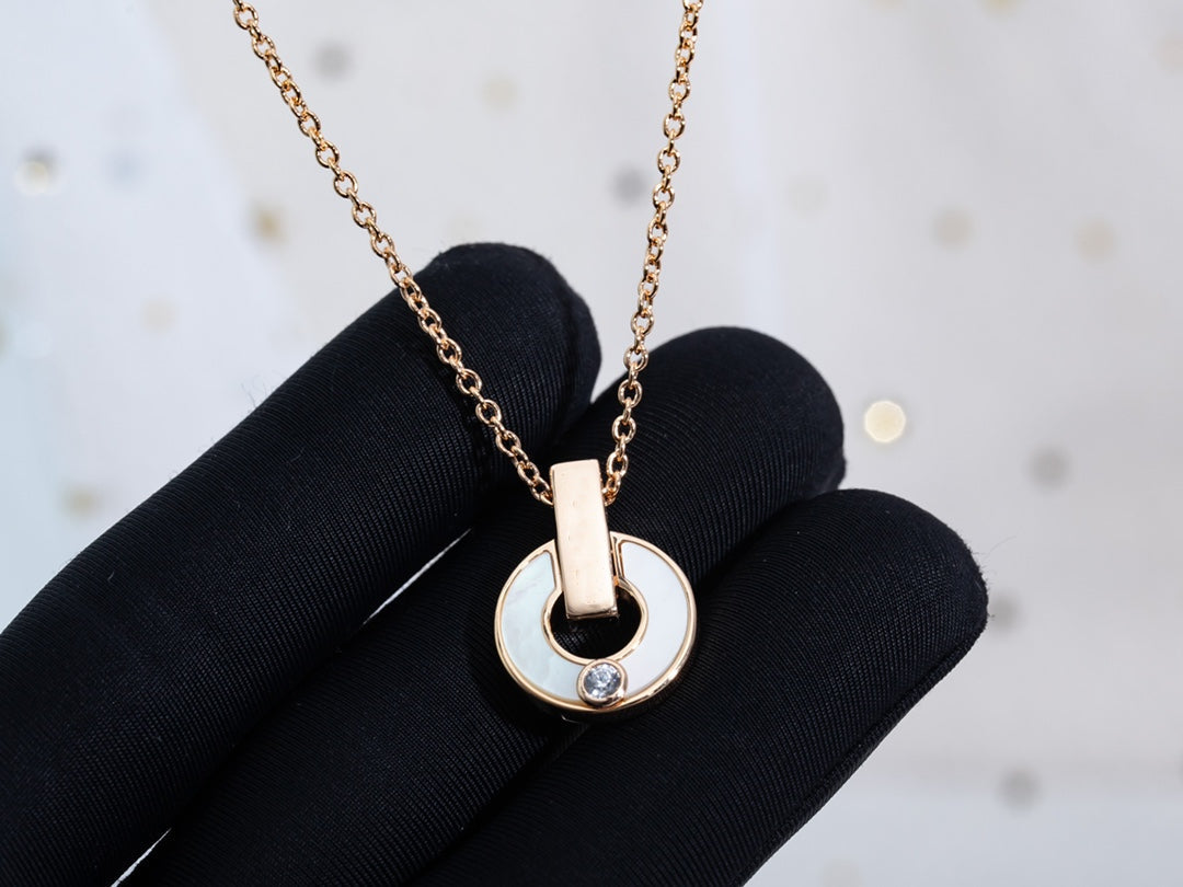 [Aura Jewels]GARI NECKLACE PINK GOLD MOP
