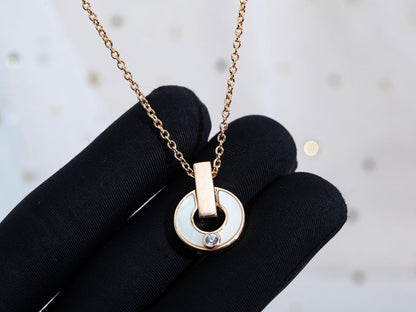 [Aura Jewels]GARI NECKLACE PINK GOLD MOP