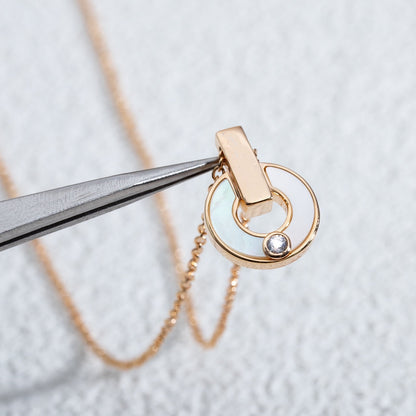 [Aura Jewels]GARI NECKLACE PINK GOLD MOP